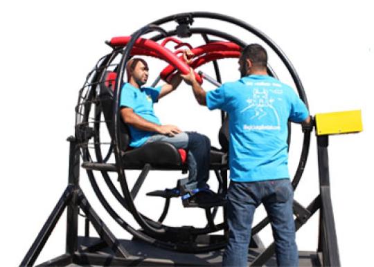 human gyroscope ride