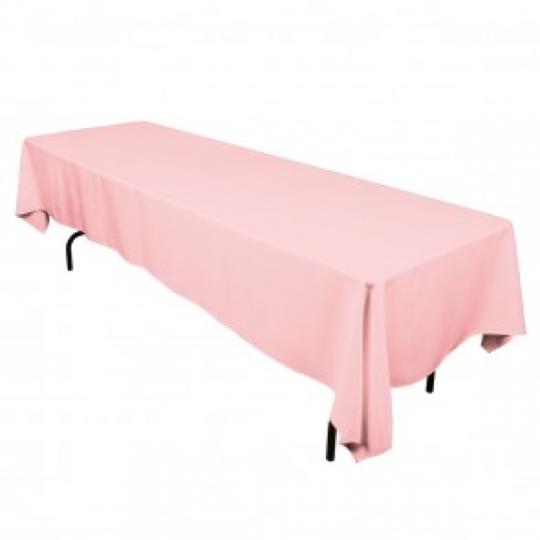 Pink table linen rental