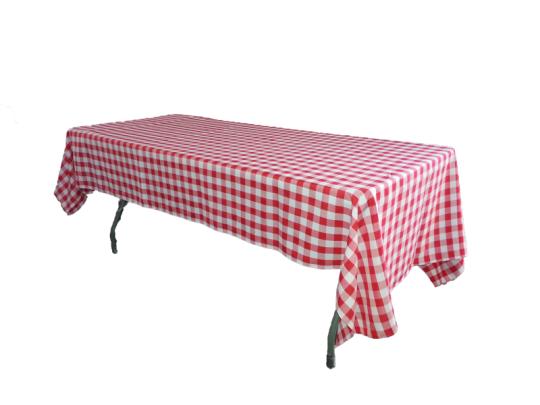 Red and White checkered Table Linen Rental