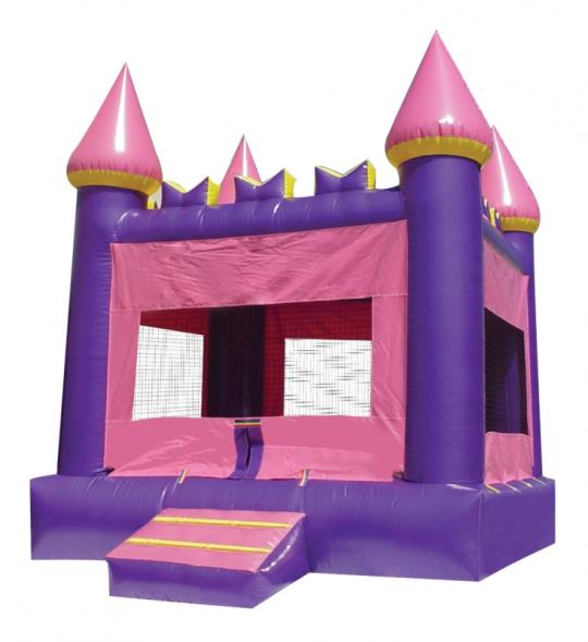 pink castle bounce house