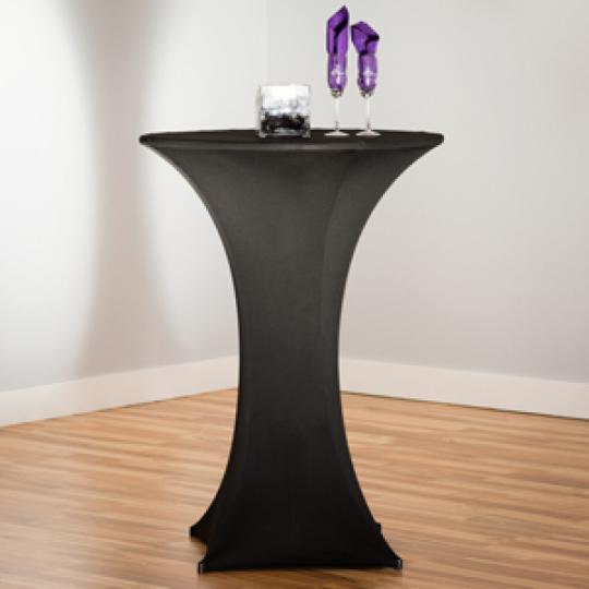 Black Round Stretch Cocktail Table Cover