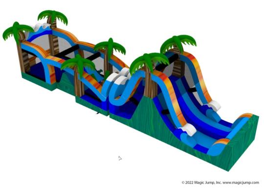 rent 50 Tropical Obstacle Waterslide