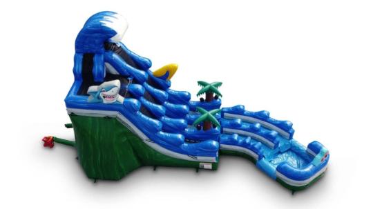 20' Tropical Curve Waterslide Aerial Right Side View